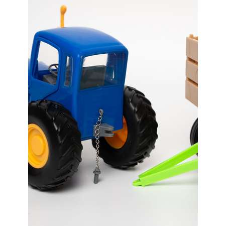 Набор трактор с прицепом 4 в 1 Super01 синий трактор