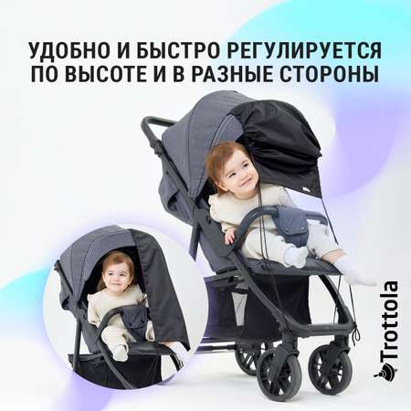 Козырек шторка Trottola черная универсальная от солнца на детскую коляску