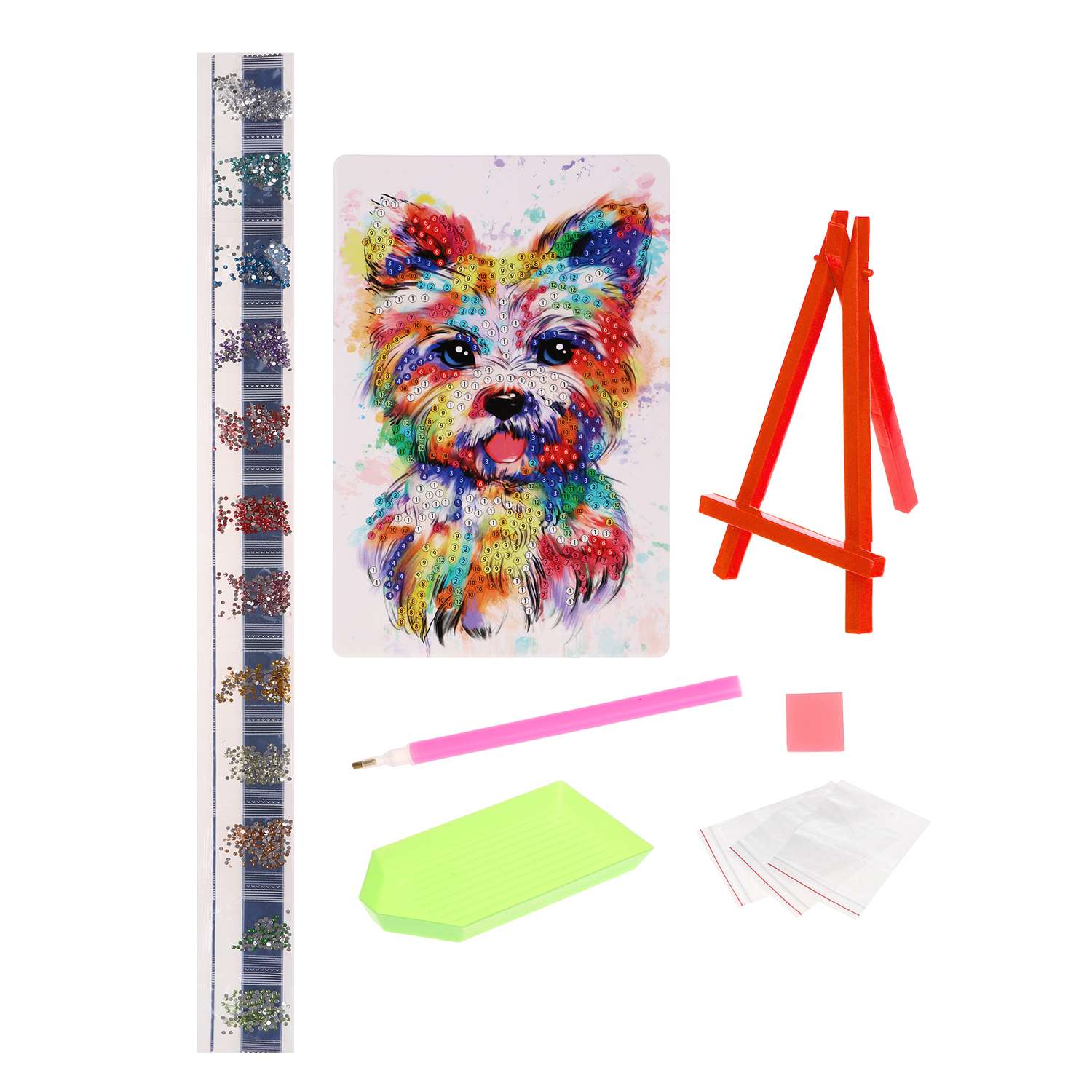 Алмазная мозаика Color Puppy Собачка 10*15 см подставка - фото 2