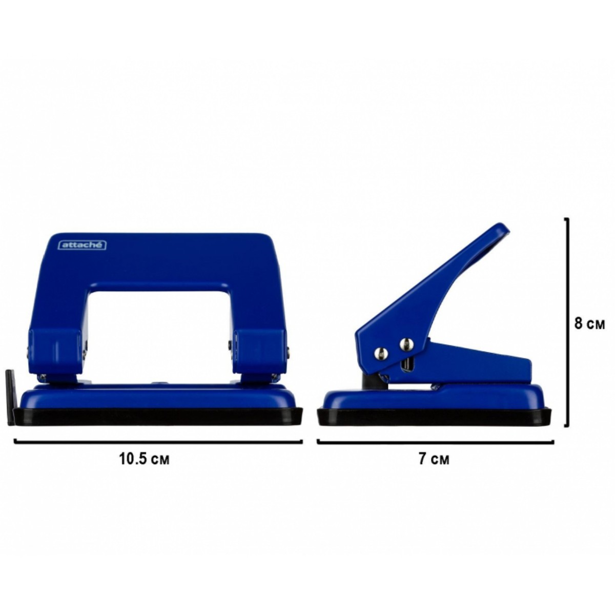 Дырокол Attache до 16 листов металл синий 2 штуки - фото 9