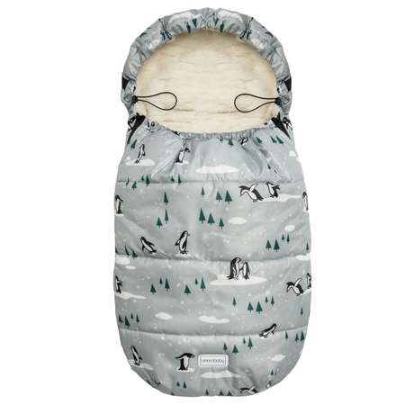 Конверт Amarobaby Snowy Travel Пингвины Серый