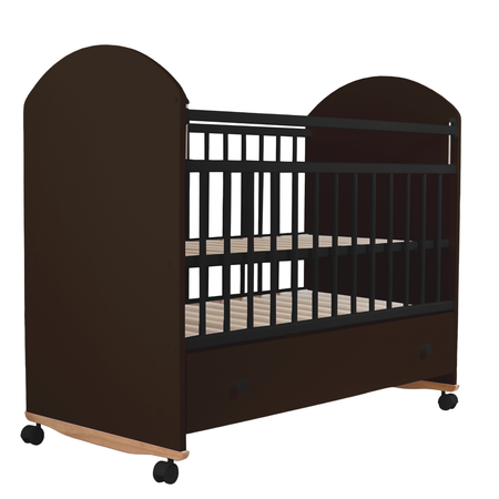 Кроватка Азбука Кроваток детская для новорожденных с ящиком Bellucci на колесах 120 60 венге
