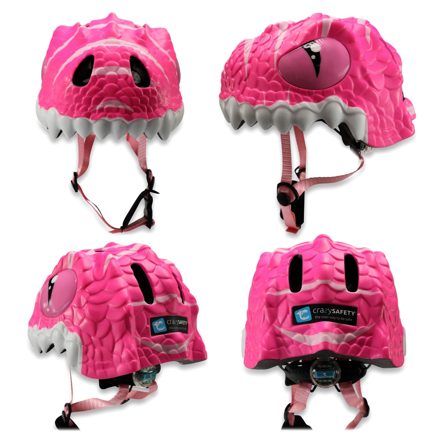 Шлем защитный Crazy Safety Pink Dragon с механизмом регулировки размера 49-55 см - фото 2
