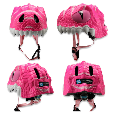 Шлем защитный Crazy Safety Pink Dragon с механизмом регулировки размера 49-55 см