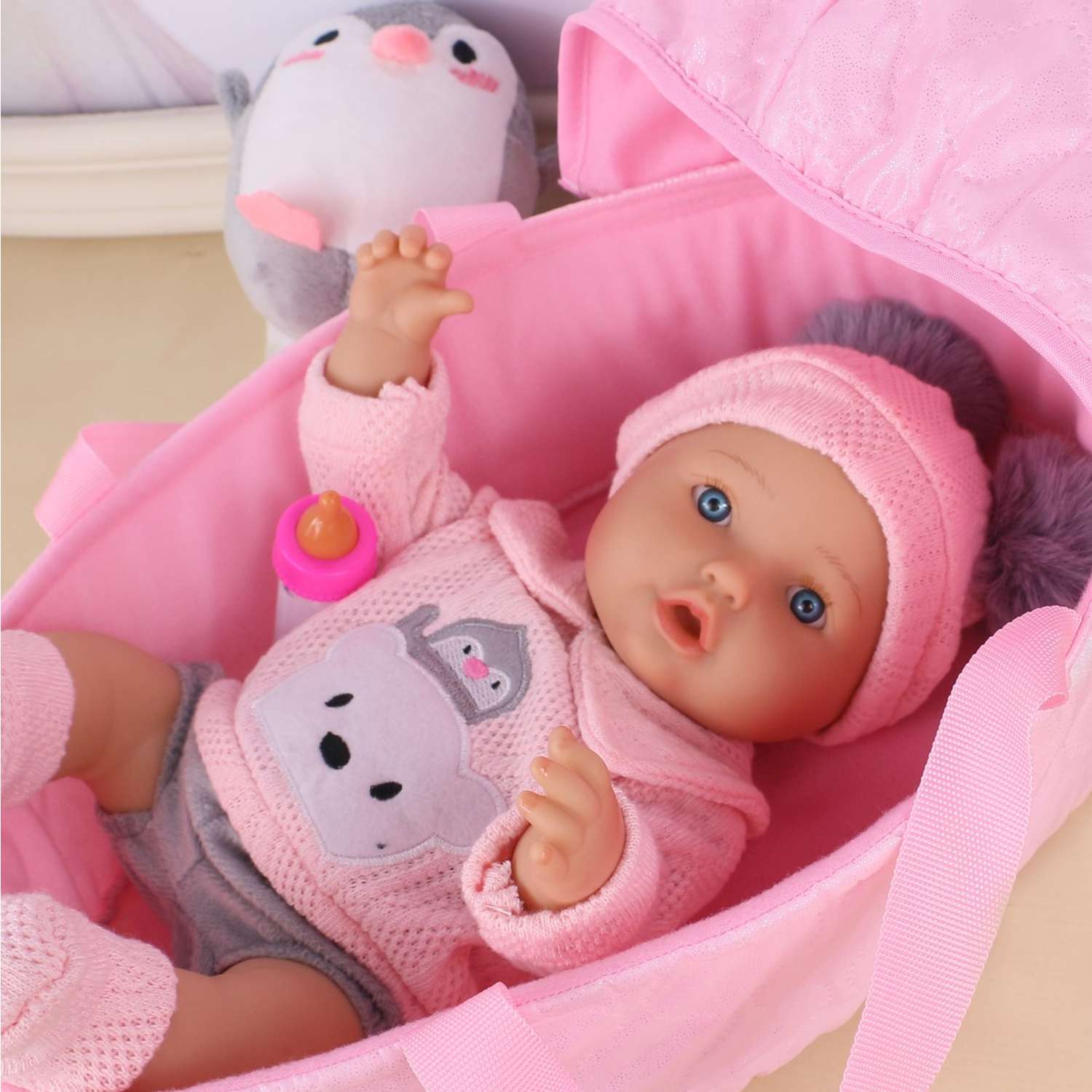 Кукла Пупс QA BABY Лада Реборн набор игрушки для ванны для девочек с переноской 35 см 3505 - фото 5