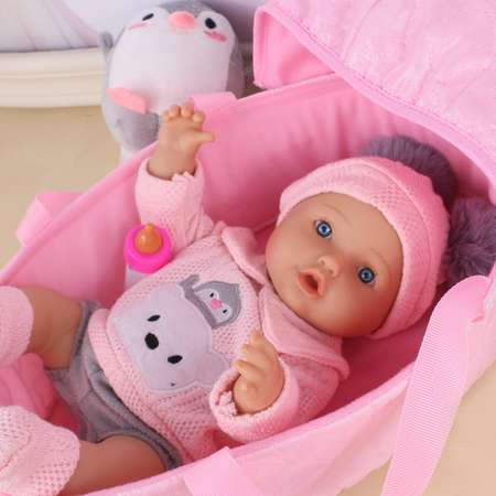 Кукла Пупс QA BABY Лада Реборн набор игрушки для ванны для девочек с переноской 35 см