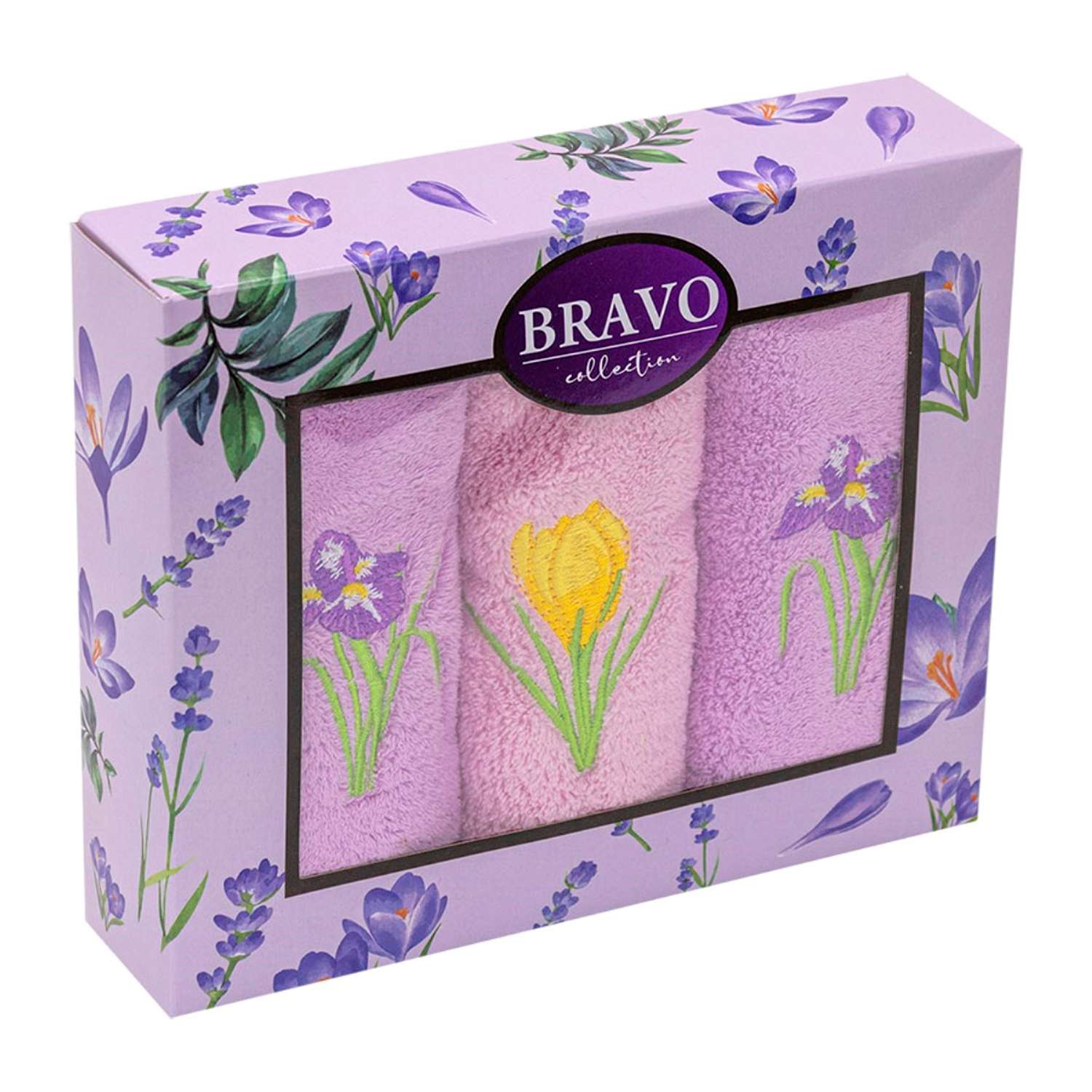 Набор полотенец Bravo Цветы 30х50 см 3 шт - фото 1