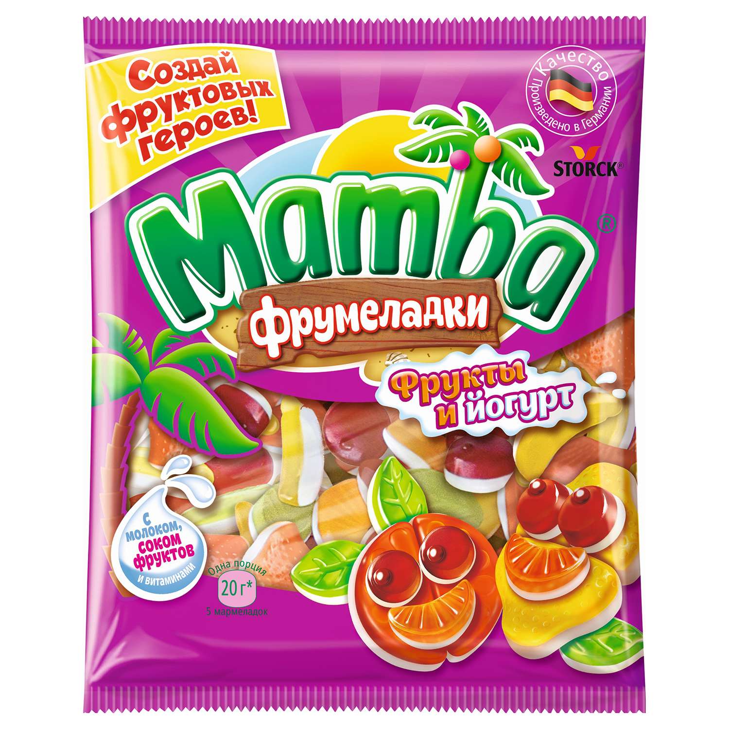 Жевательный мармелад MAMBA фрукты и йогурт 72г - фото 1