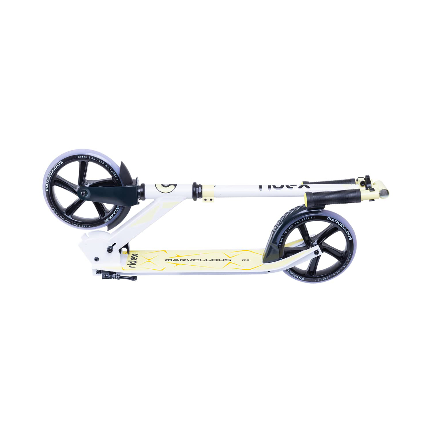 Самокат RIDEX двухколесный Scooter 2 wheels Phenom 200 Marvellous white/yellow - фото 4