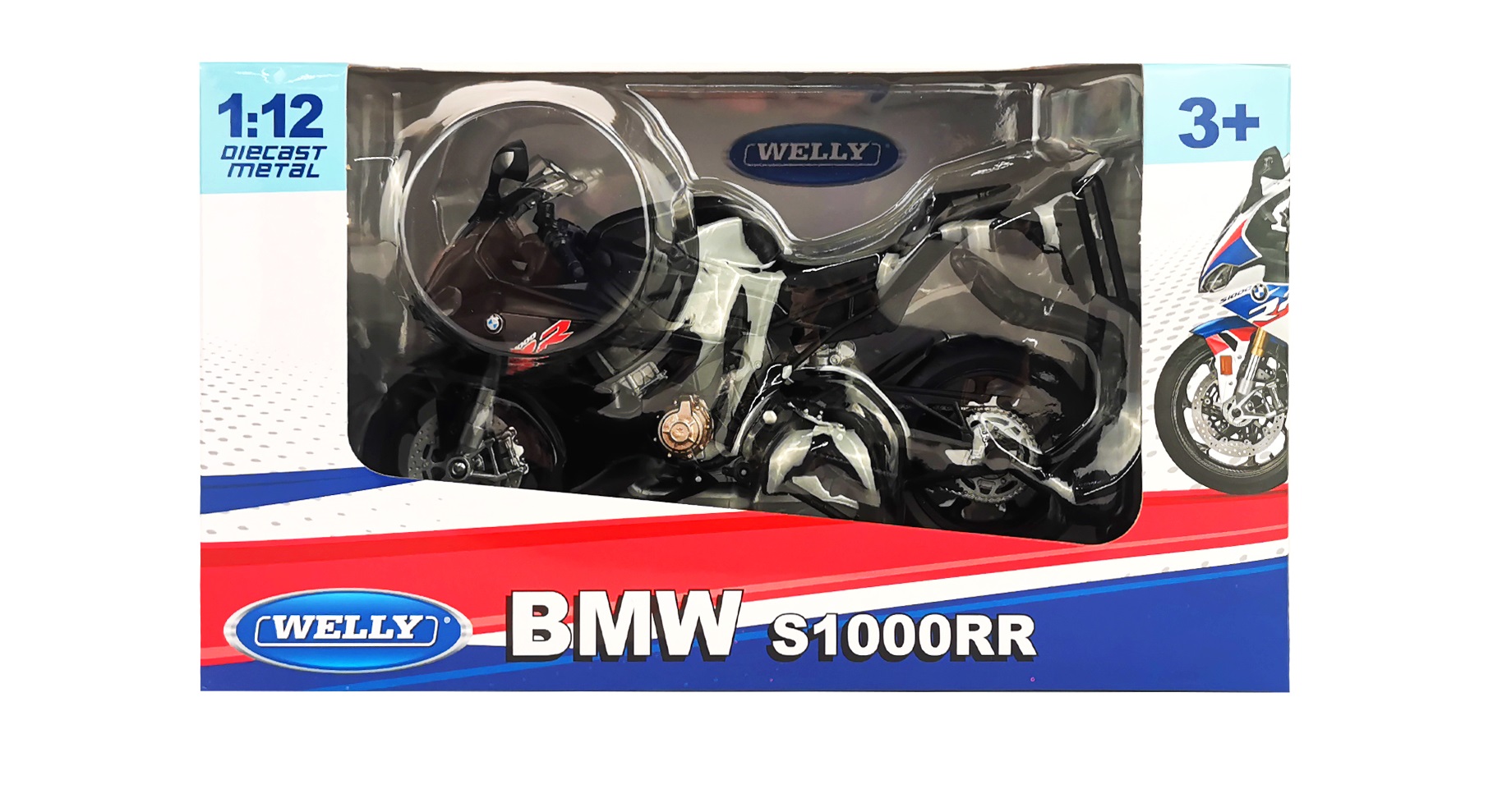 Мотоцикл Welly BMW S1000 RR 1:12 без механизмов черный 62207GW - фото 2