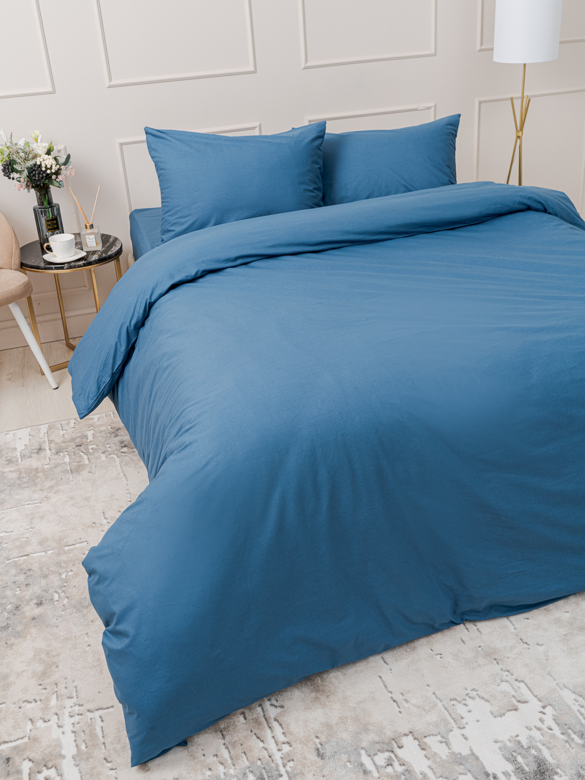 Комплект постельного белья IDEASON Поплин 3 предмета 2.0 спальный морской - фото 3
