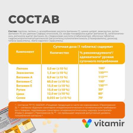 БАД для зрения VITAMIR черника