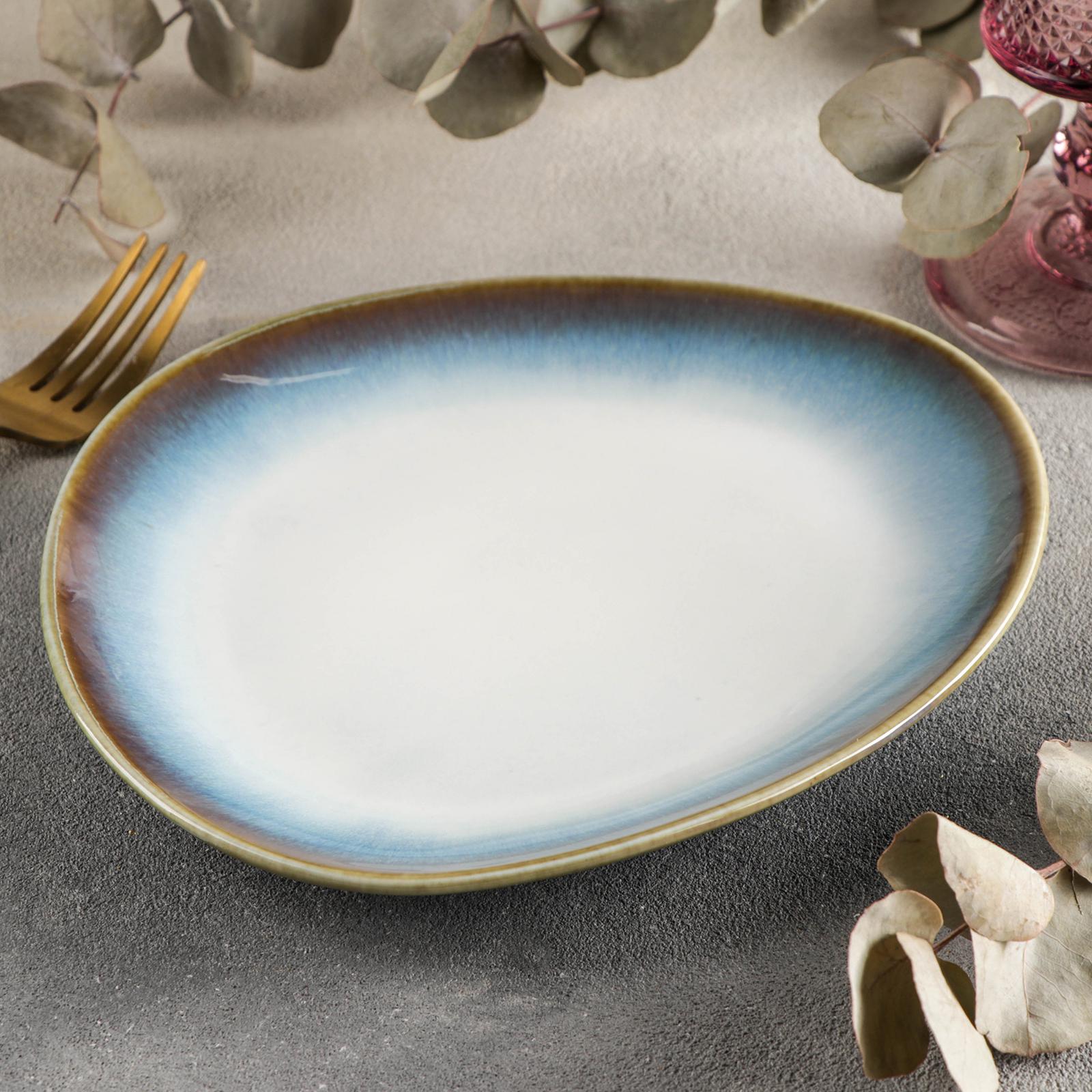Блюдо сервировочное MAGISTRO фарфоровое для подачи Magistro «Пэвэти» d=20 5 см цвет голубой - фото 2