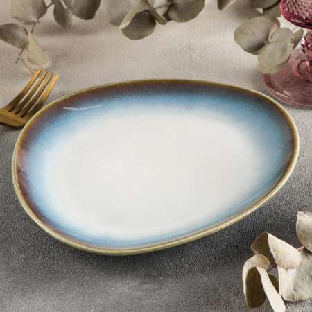 Блюдо сервировочное MAGISTRO фарфоровое для подачи Magistro «Пэвэти» d=20 5 см цвет голубой
