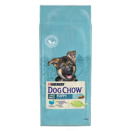 Корм для щенков Dog Chow крупных пород с индейкой 14кг