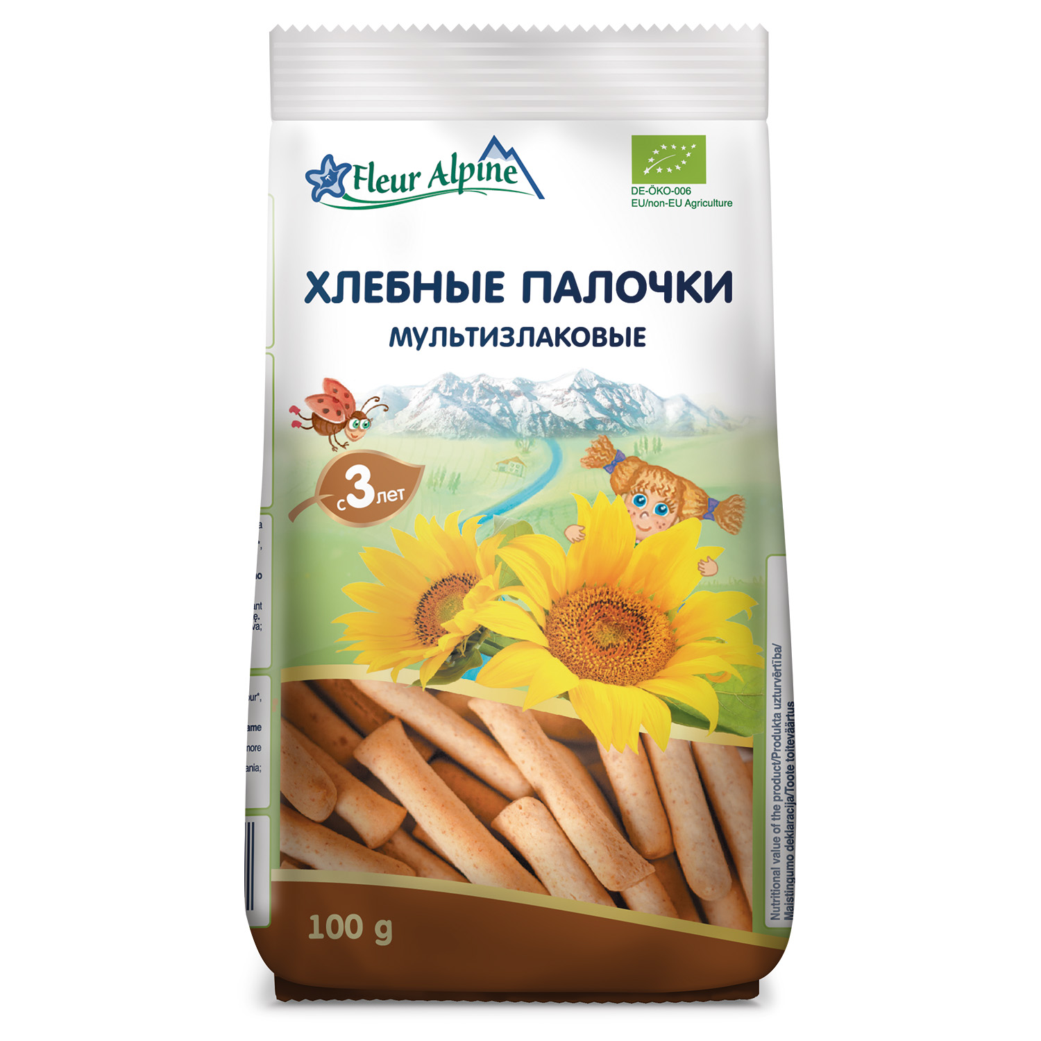 Хлебные палочки детские Fleur Alpine МУЛЬТИЗЛАКОВЫЕ, с 3 лет, 100 г