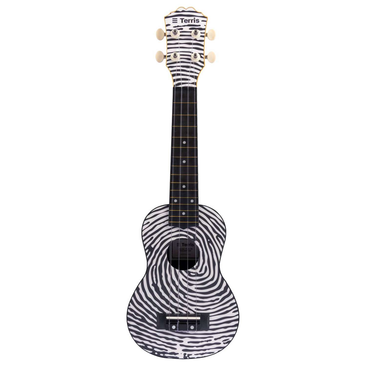 Гитара гавайская Terris укулеле сопрано PLUS-70 FINGERPRINT рисунок отпечаток пальца - фото 2