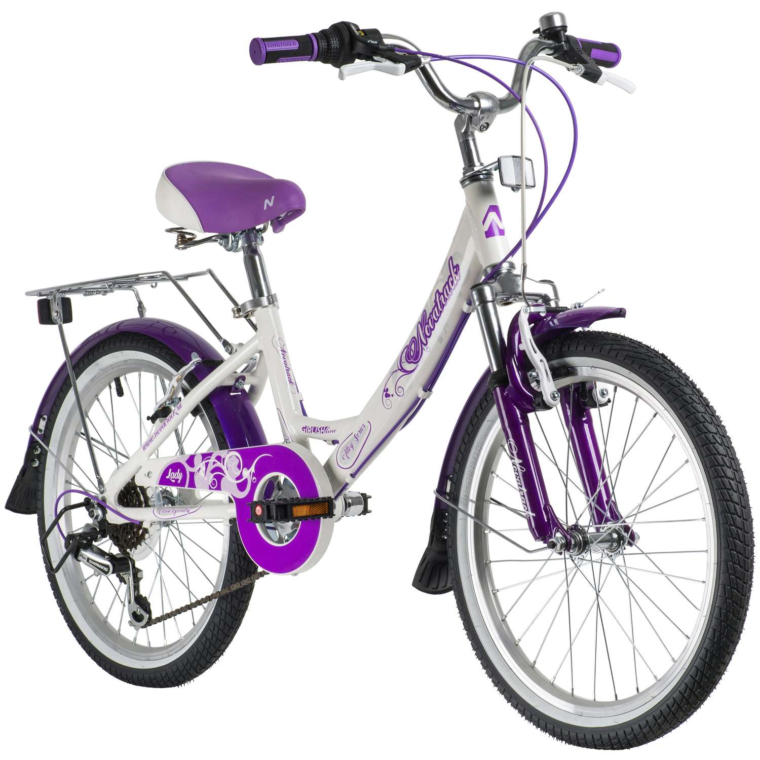 Велосипед NOVATRACK Girlish 6.V 20 бело-сиреневый - фото 2
