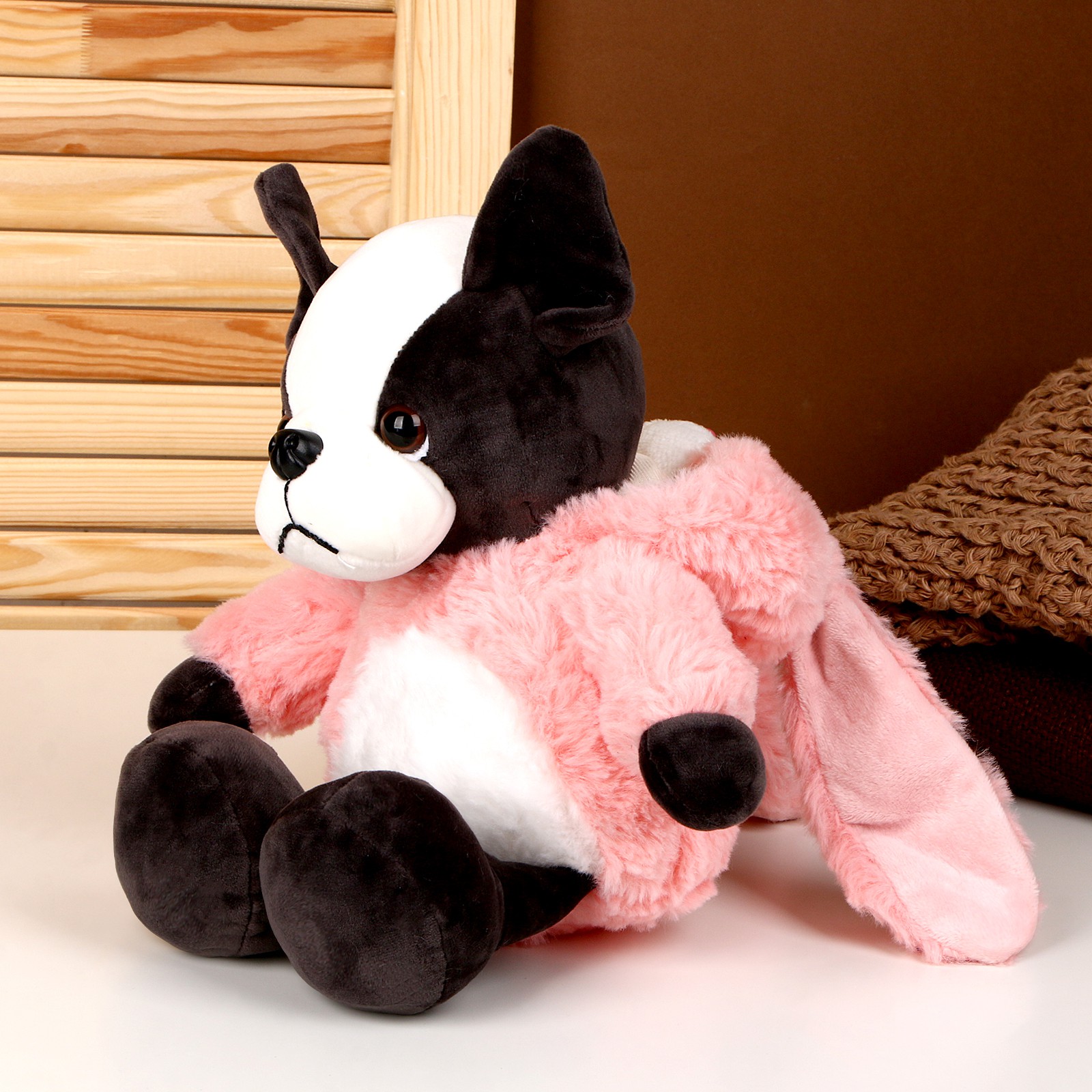 Мягкая игрушка Sima-Land «Собака» в костюме зайца 30 см цвет розовый - фото 5