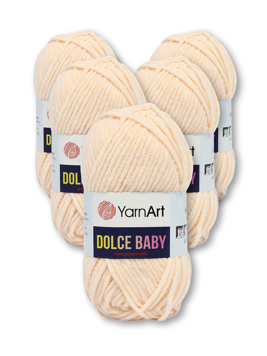 Пряжа для вязания YarnArt Dolce Baby 50 гр 85 м микрополиэстер плюшевая 5 мотков 779 пудровый - фото 3