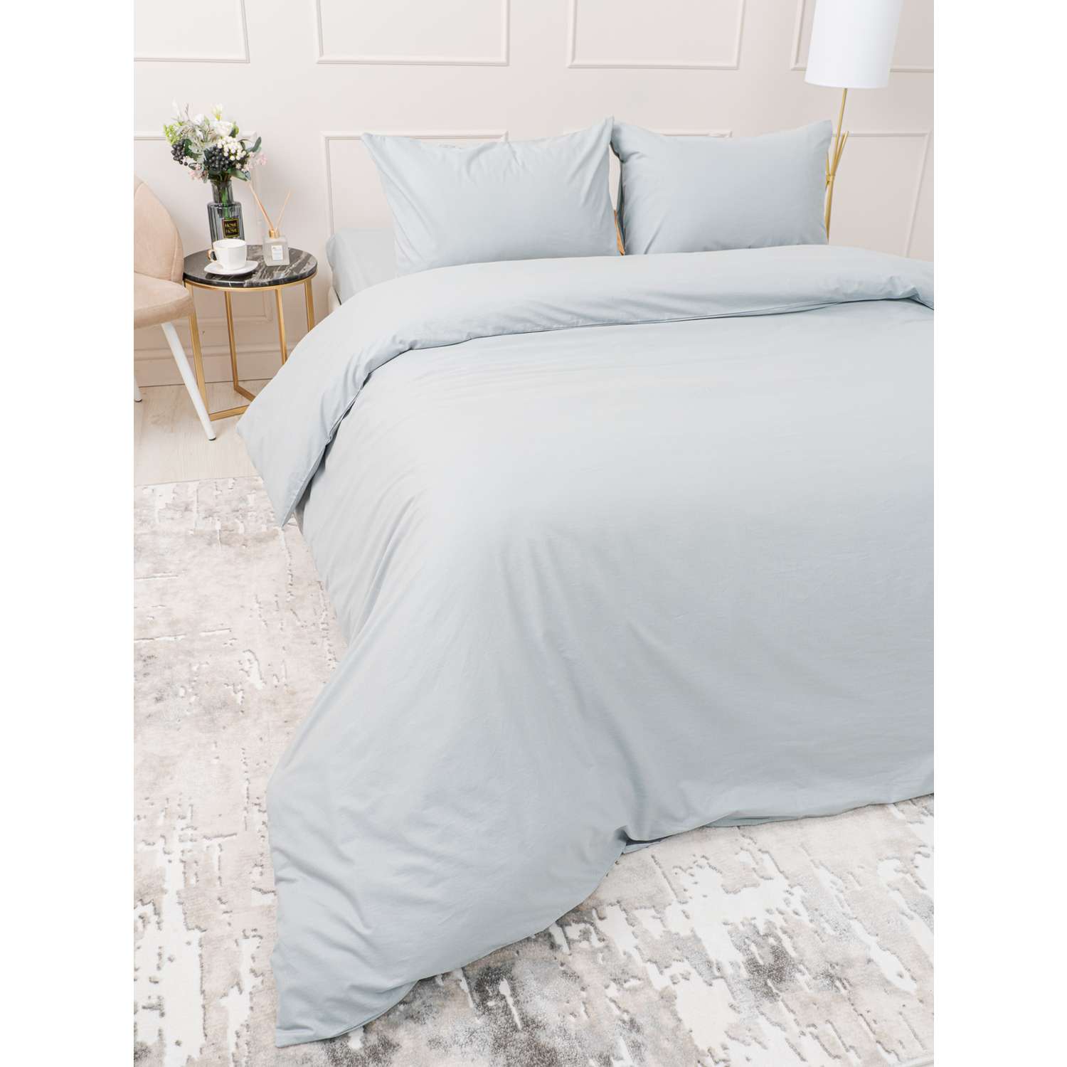 Комплект постельного белья IDEASON поплин 3 предмета 1.5 сп. серый - фото 6