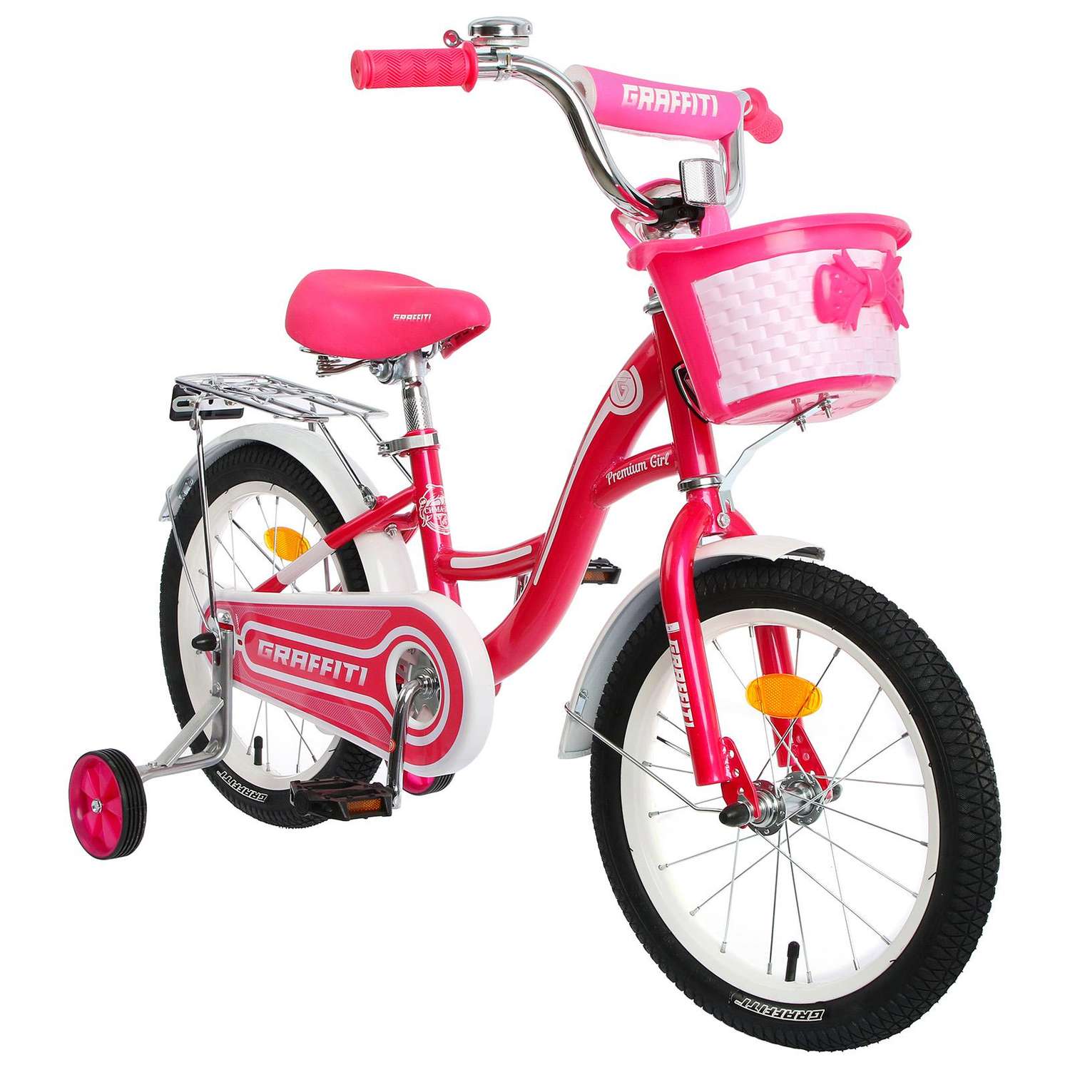 Велосипед GRAFFITI 16 Premium Girl цвет розовый/белый - фото 2