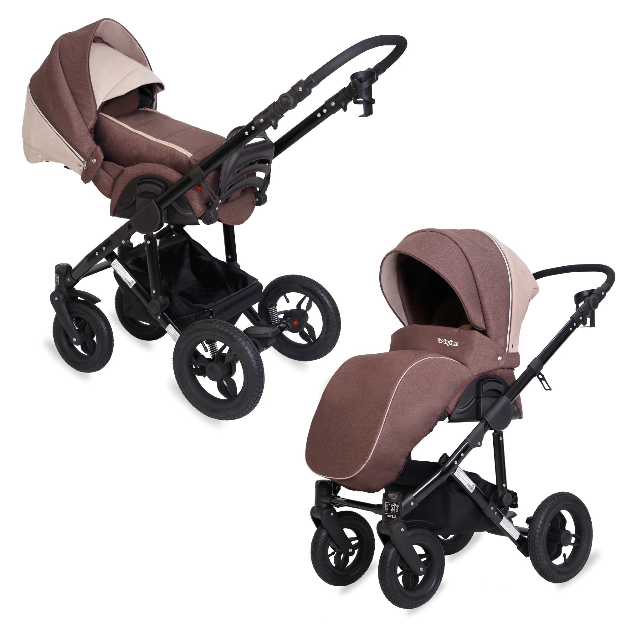 Коляска 2в1 Babyton Rio Brown купить по цене 18069 ₽ в интернет-магазине  Детский мир