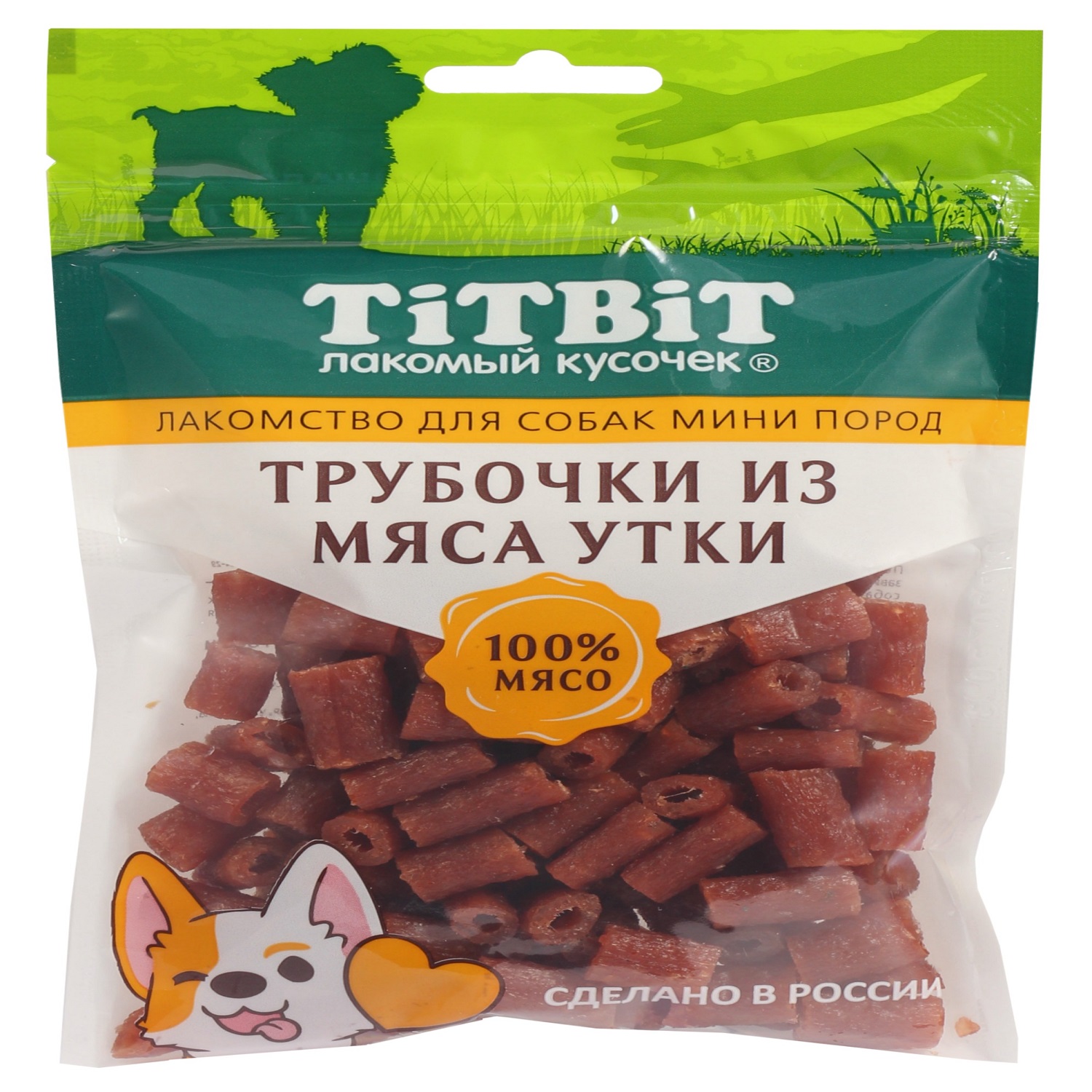 Лакомство для собак Titbit 100г для мини пород трубочки из мяса утки - фото 1