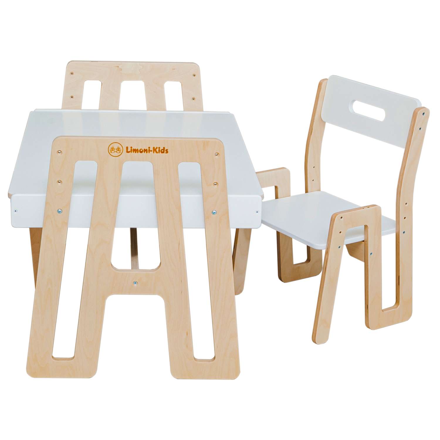 Комплект детской мебели Limoni-Kids Растущий стульчик и столик с грифельной доской и контейнерами - фото 1
