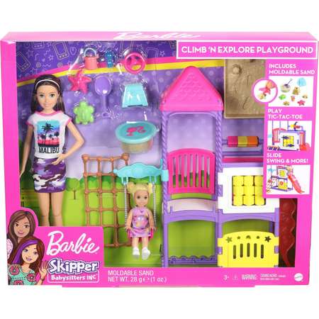 Набор игровой Barbie Семья Скиппер с малышом на игровой площадке GHV89