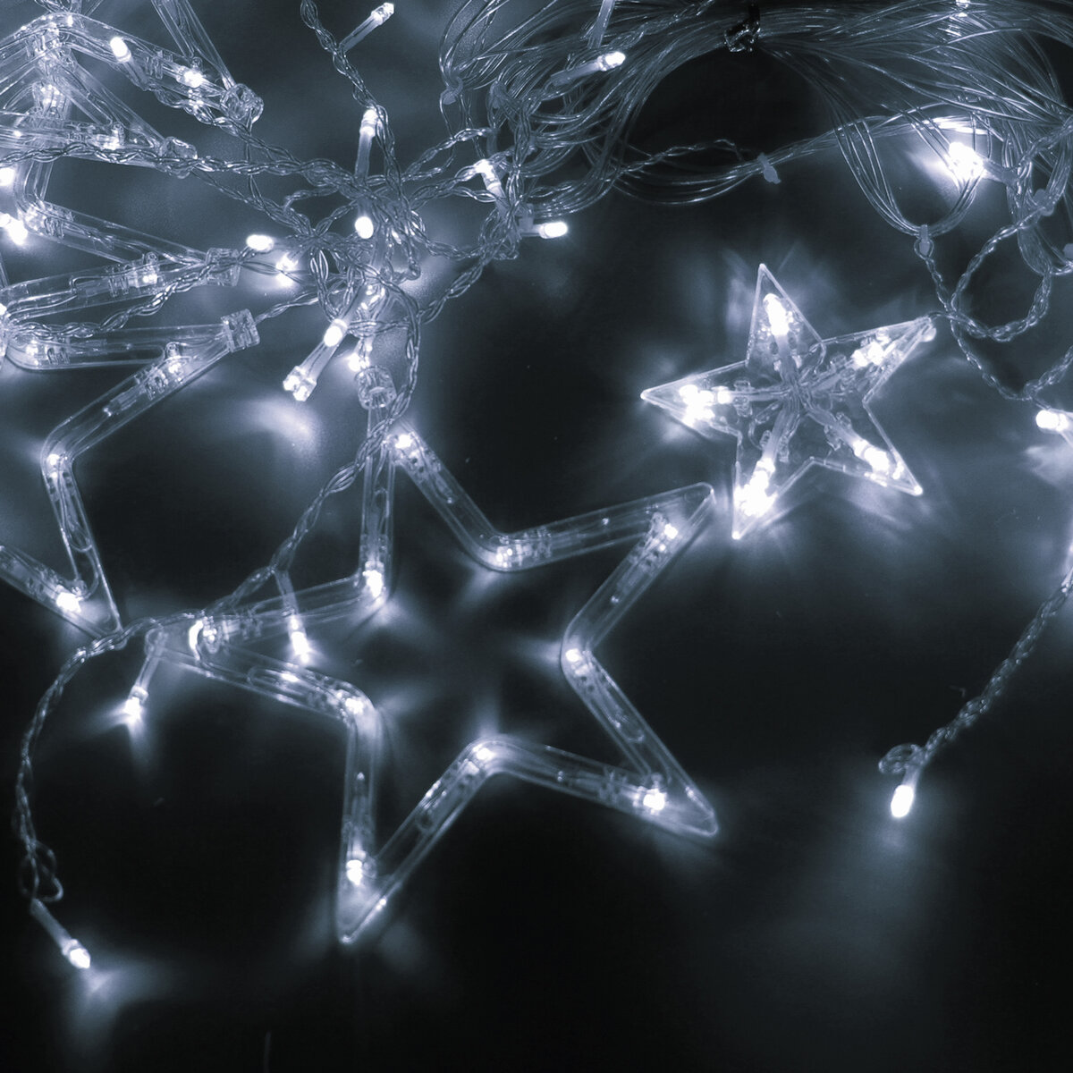 Электрогирлянда светодиодная Золотая сказка новогодняя Звезды занавес на окно 3х1 м - фото 5