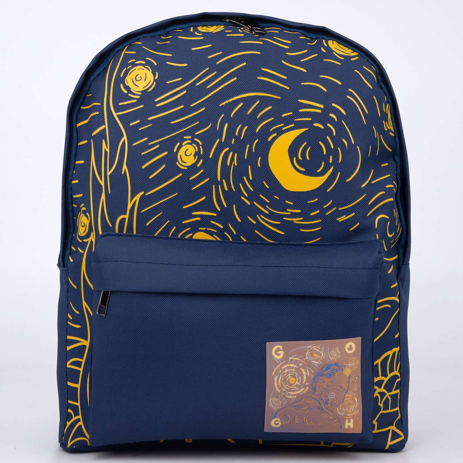 Рюкзак NAZAMOK текстильный с переливающейся нашивкой ART темно-синий - фото 1