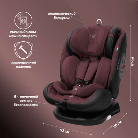 Автокресло 0-36кг Sweet Baby Ranger 360 isofix burgundy