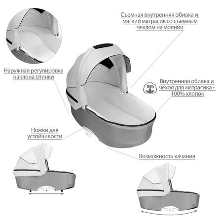 Коляска 2в1 Bebetto Murano шасси Черное 01