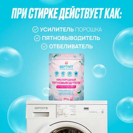 Пятновыводитель SEPTIVIT Premium кислородный отбеливатель 850г