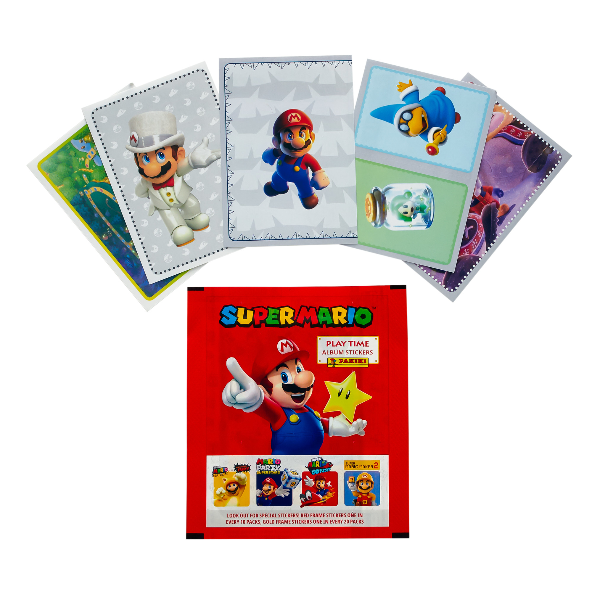 Бокс с наклейками Panini Super Mario Супер Марио 50 пакетиков в наборе  купить по цене 2999 ₽ в интернет-магазине Детский мир