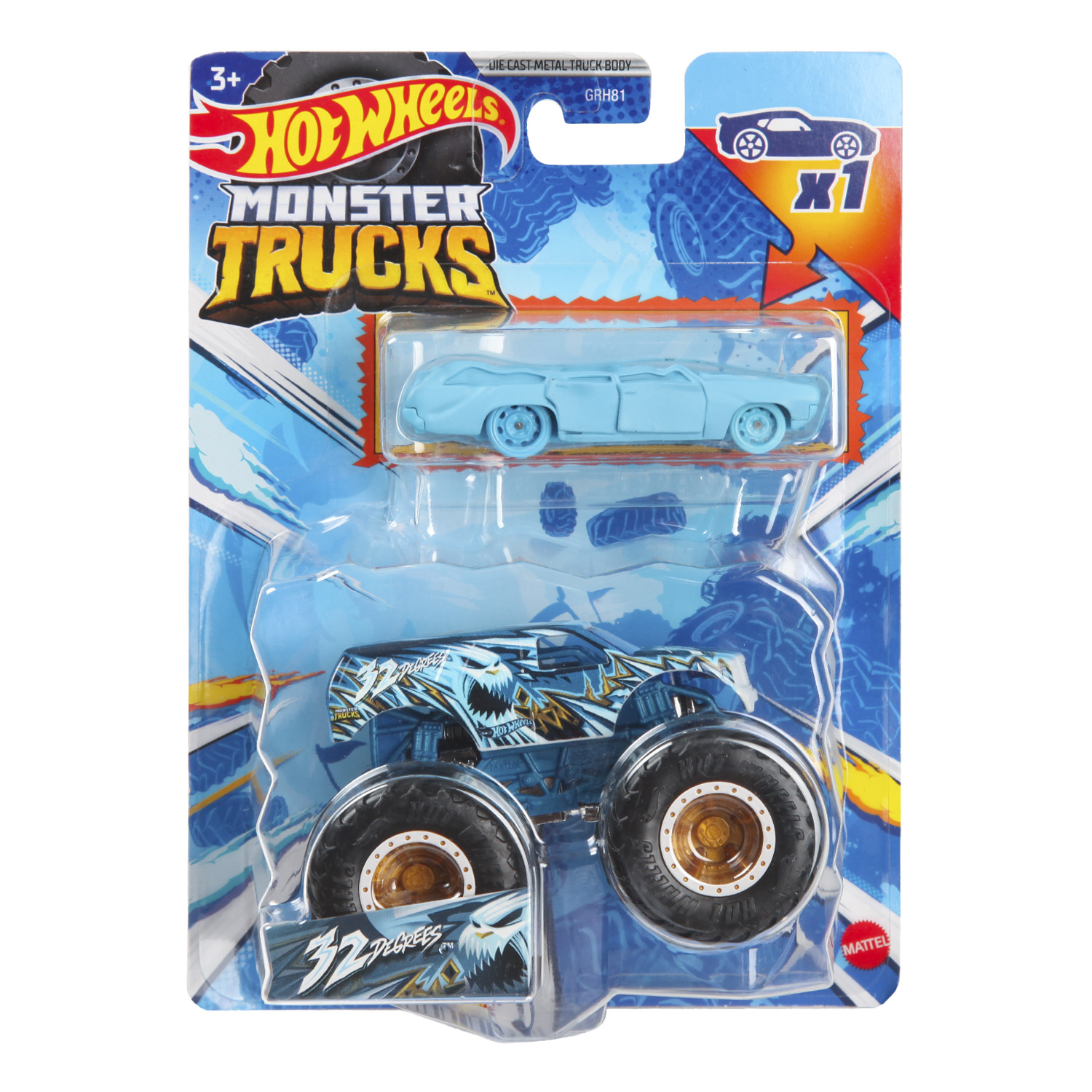 Машина Hot Wheels Monster Truck 32 Degrees HKM15 GRH81 - фото 7