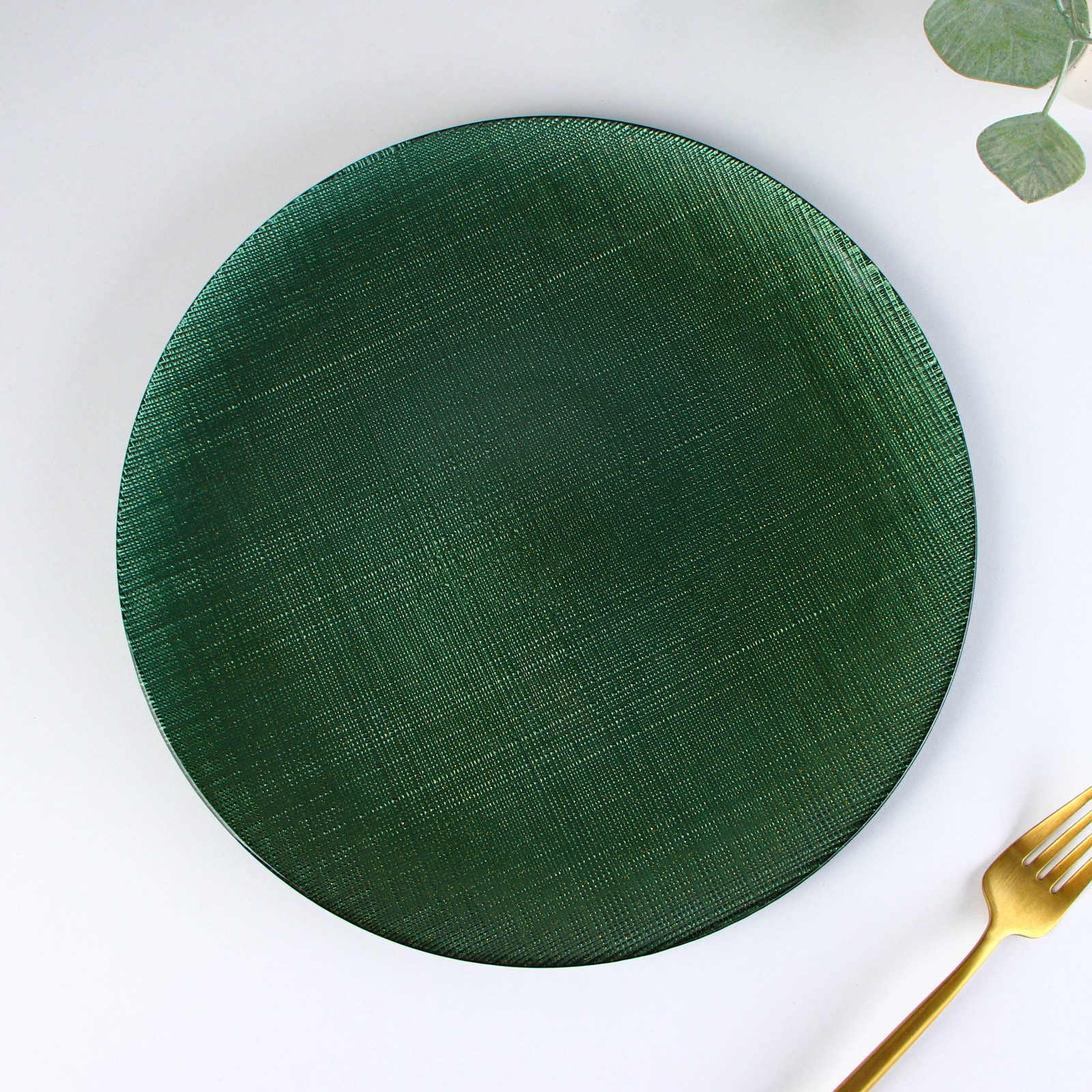 Тарелка Sima-Land стеклянная обеденная «Римини» d=27 см цвет зелёный - фото 1