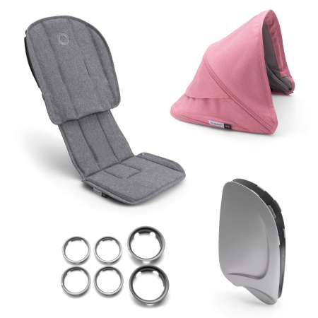 Комплект Bugaboo в коляску Ant style set 5предметов Grey Melange-Salmon Pink 910210PI01