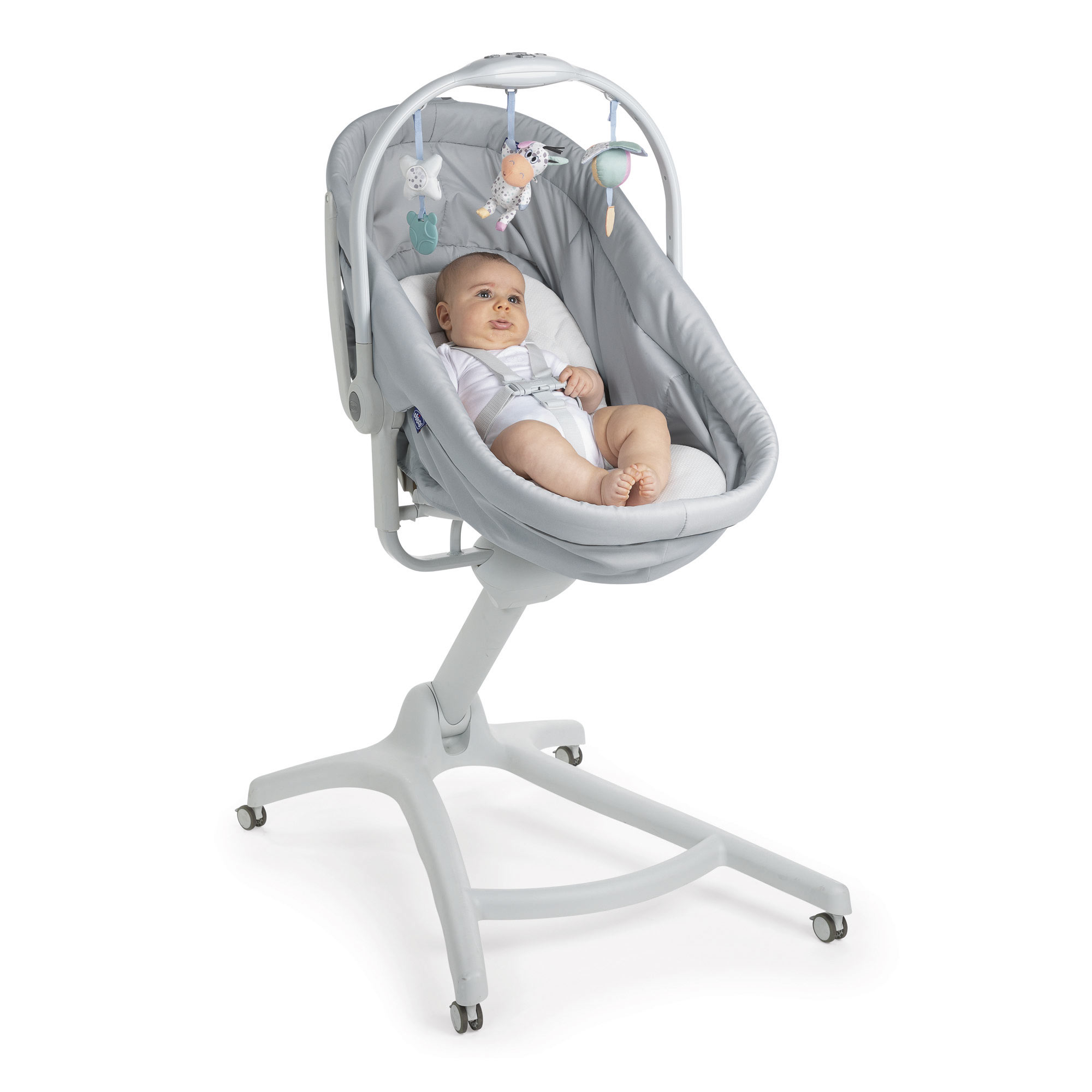 Детская кроватка Chicco Baby Hug 4in1 Grey Re_Lux овальная, (серый) - фото 4