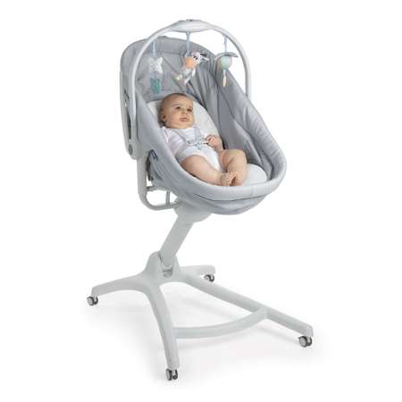 Детская кроватка Chicco Baby Hug 4in1 Grey Re_Lux овальная, (серый)