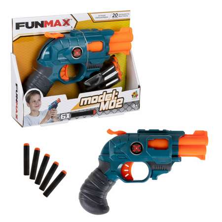 Бластер FunMax 1TOY M02 механический 2 ствола и 6 снарядов