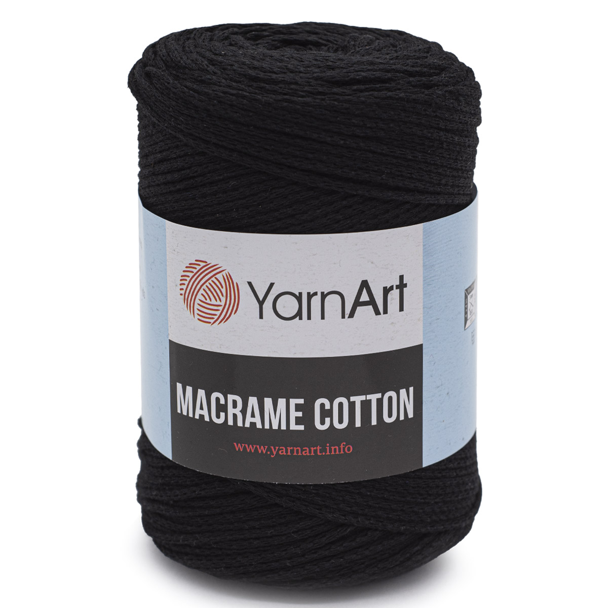 Пряжа YarnArt Macrame Cotton в виде шнура 250 г 225 м 750 черный 4 мотка - фото 6