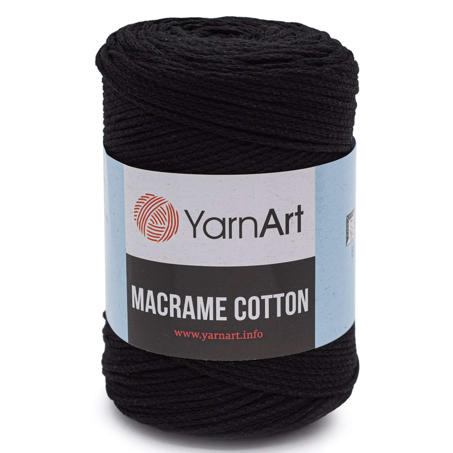 Пряжа YarnArt Macrame Cotton в виде шнура 250 г 225 м 750 черный 4 мотка - фото 6