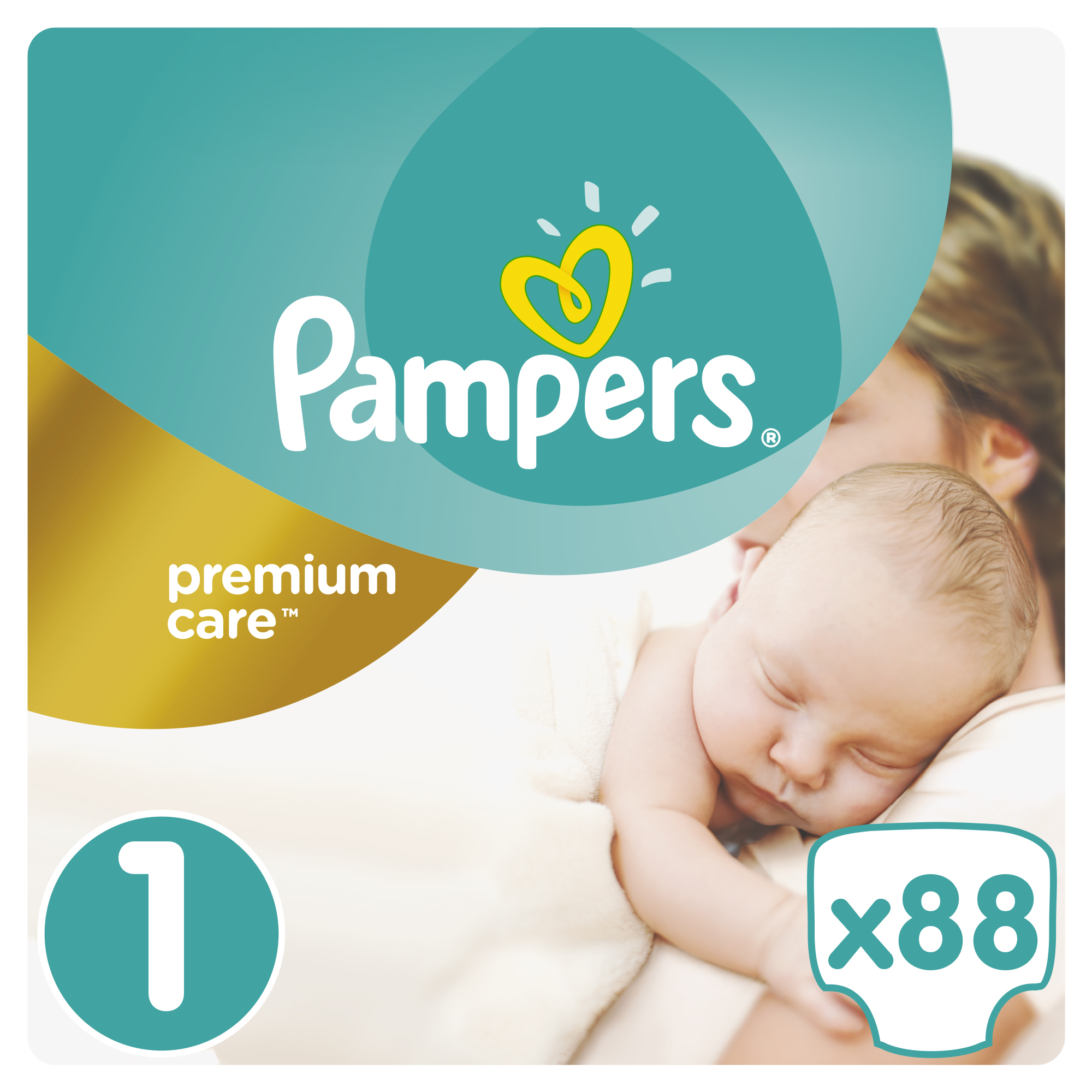Подгузники Pampers Premium Care 2-5кг 88шт - фото 1