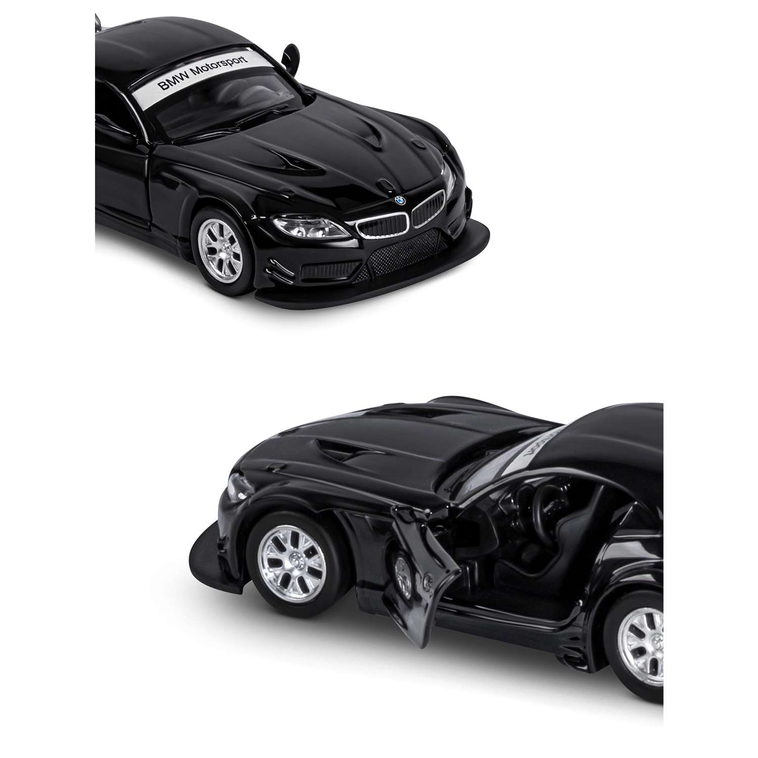 Машинка металлическая АВТОпанорама игрушка детская 1:38 BMW Z4 GT3 черный инерционная JB1200132 - фото 7