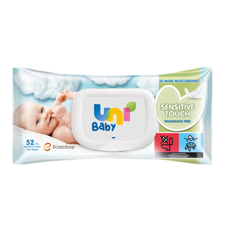 Салфетки влажные Uni Baby Sensitive Touch детские 52шт