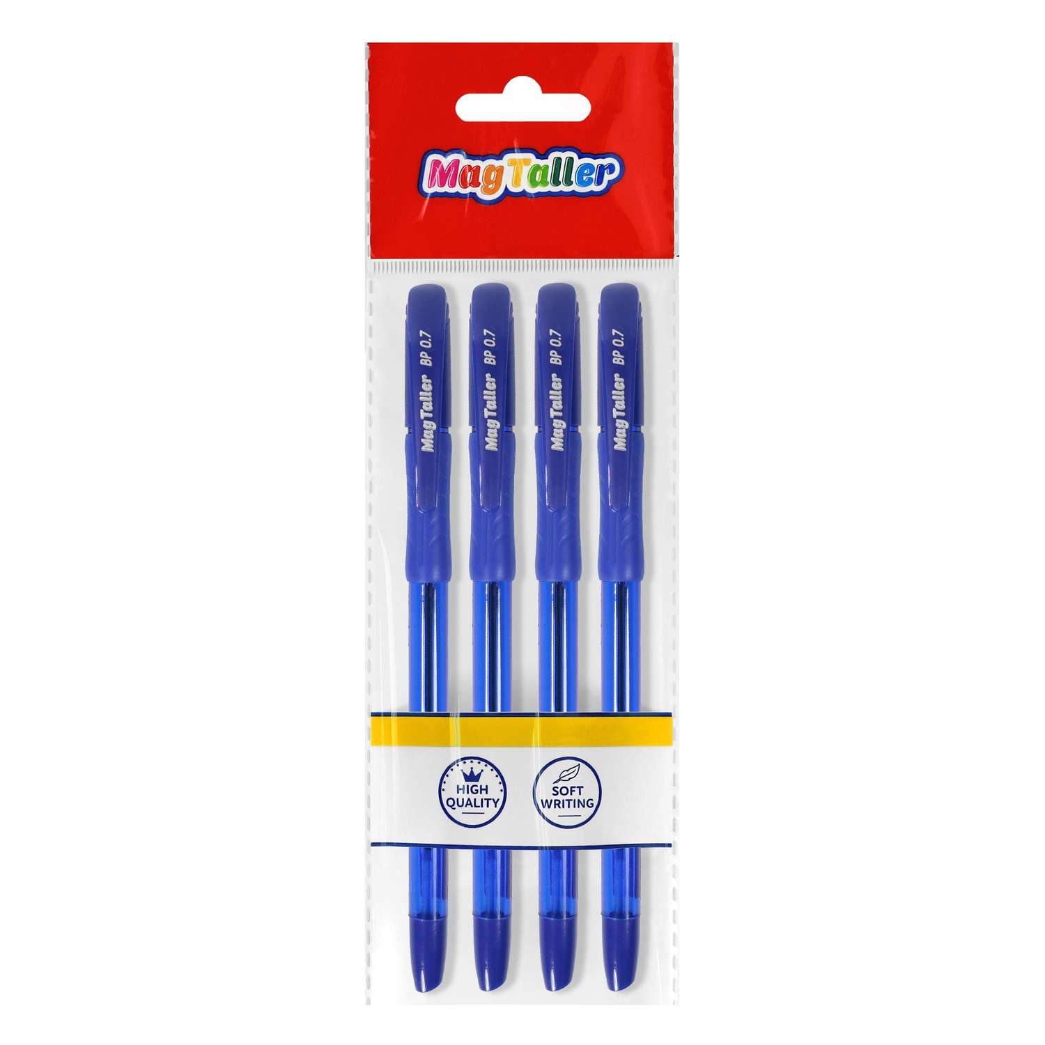 Ручки шариковые MAGTALLER Splash синие 4 штуки - фото 1