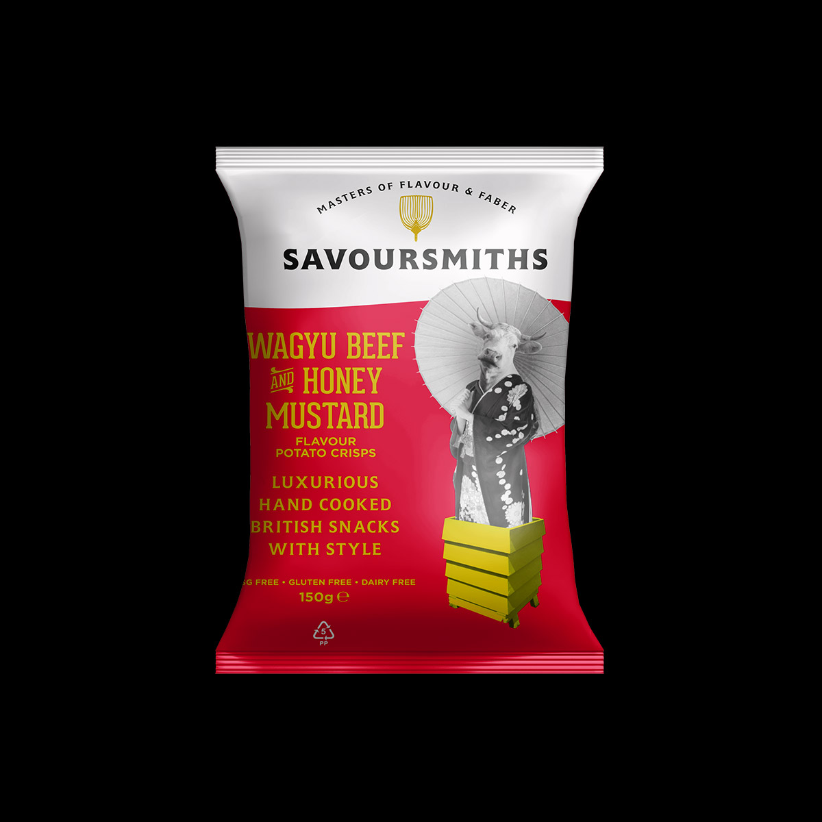 Натуральные картофельные чипсы SAVOURSMITHS с говядиной Вагю и медовой горчицей 150г - фото 3