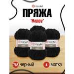 Пряжа YarnArt Happy травка с длинным ворсом микрополиэстер 100 г 175 м 782 черный 4 мотка